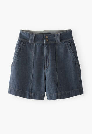 Striped shorts, Indigo grey, webstill