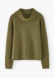 Stitch-detail sweater, Olive, webstill