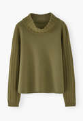 Stitch-detail sweater, Olive, webstill
