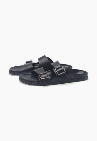 Buckle sandals, Blue black, webstill
