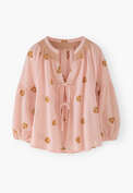 Clipped jacquard blouse, Pink blush, webstill