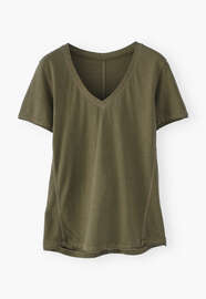 V-neck T-shirt, Dark olive, webstill