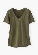 V-neck T-shirt, Dark olive, webstill