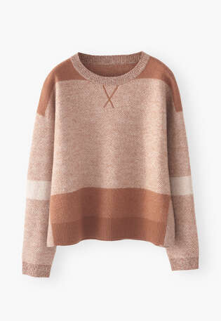 Colour-block sweater, Sandalwood, webstill