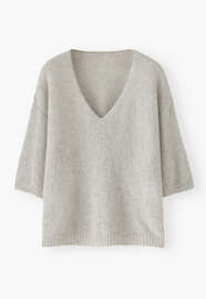 V-neck sweater, Light grey, webstill