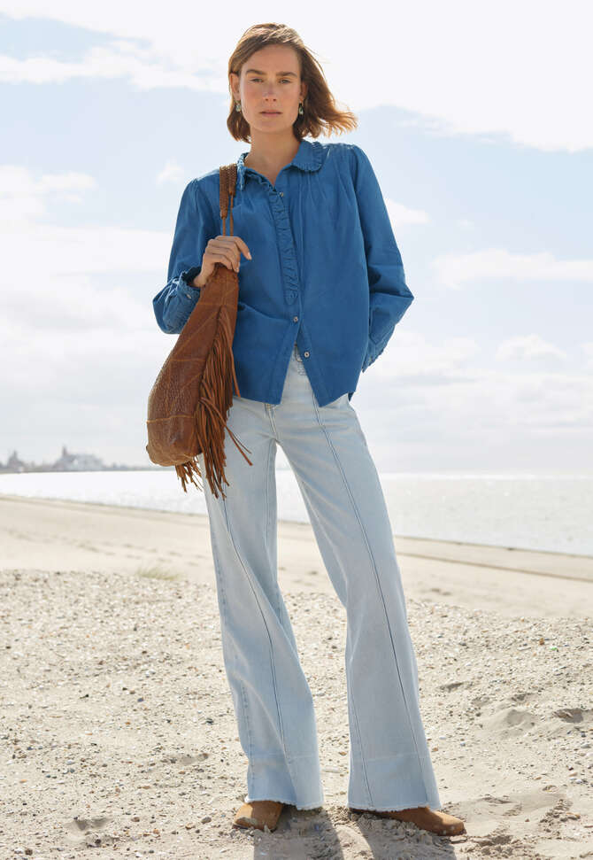 Cord pleated blouse, Cobalt, completeTheLook