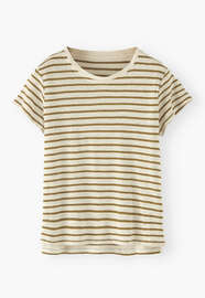 Striped t-shirt, Golden olive, webstill