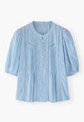 Pintuck blouse, Sky blue, webstill