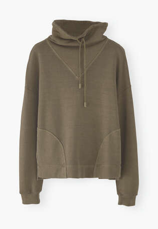 Funnel-neck sweatshirt, Brown mink, webstill