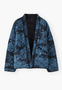 Quilted printed jacket, Indigo, webstill