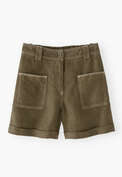 Patch-pocket shorts, Dark khaki, webstill