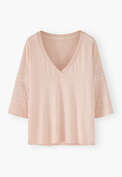 V-neck T-shirt, Soft pink, webstill