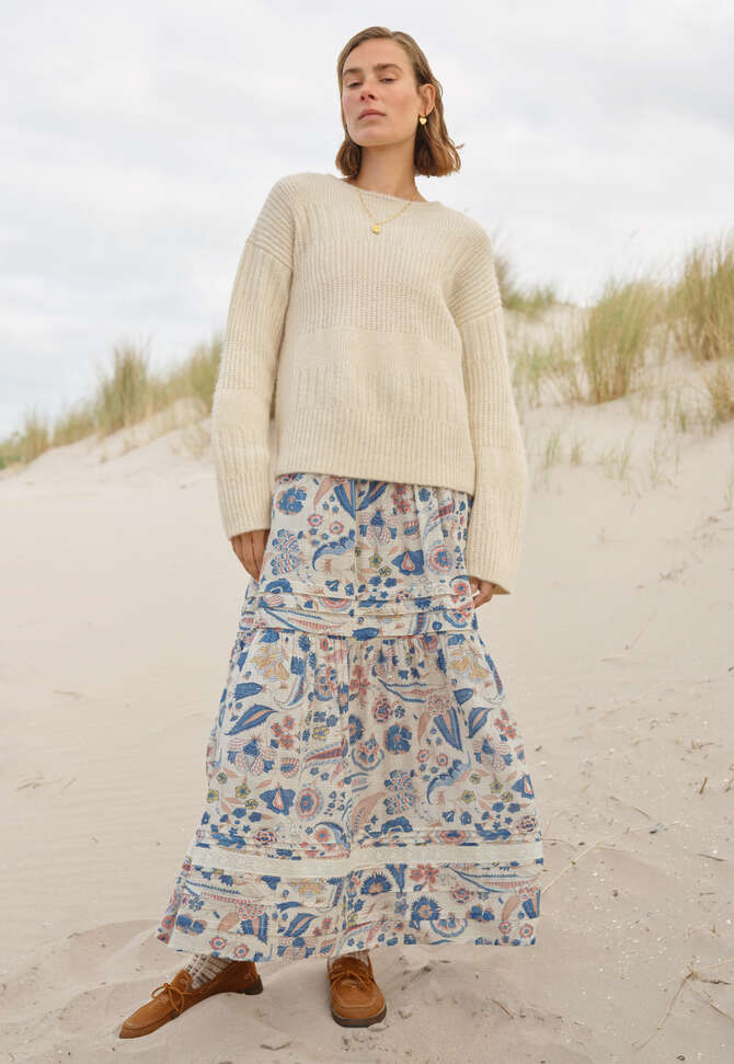 Rib-stitch sweater, Ecru, completeTheLook