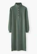 Funnel-neck dress, Dusty ocean, webstill
