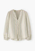 Textured striped blouse, Pebble, webstill