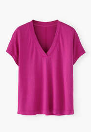 V-neck T-shirt, Magenta, webstill