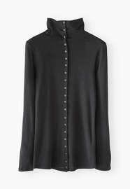 Button-through top, Black, webstill