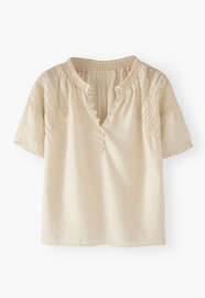 Lace-detail blouse, Buttercream, webstill