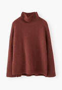 High-neck sweater, Garnet marl, webstill
