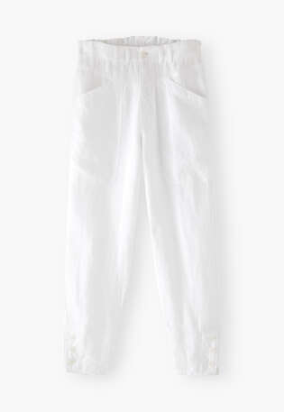 Cropped trousers, White, webstill