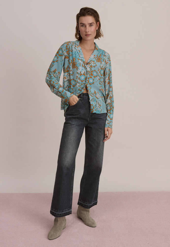 Printed shirt, Ocean orange, completeTheLook