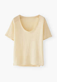Scoop-neck T-shirt, Natural, webstill