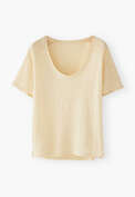 Scoop-neck T-shirt, Natural, webstill
