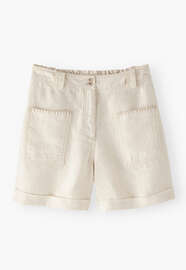 Patch-pocket shorts, Ivory, webstill
