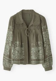 Embroidered cord jacket, Grey moss, webstill
