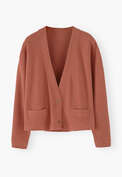 Jersey cardigan, Sunset coral, webstill