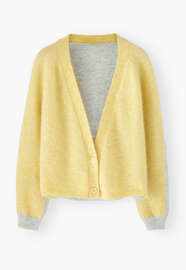 V-neck cardigan, Lemon grey, webstill