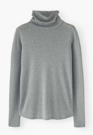 High-neck top, Duck-egg grey, webstill