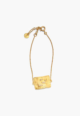 Square bracelet, Gold, webstill