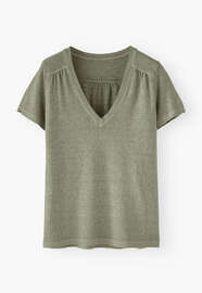 V-neck top, Light khaki, webstill