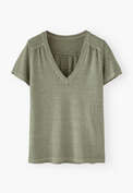 V-neck top, Light khaki, webstill