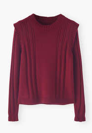 Rib-stitch sweater, Burgundy, webstill