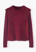 Rib-stitch sweater, Burgundy, webstill