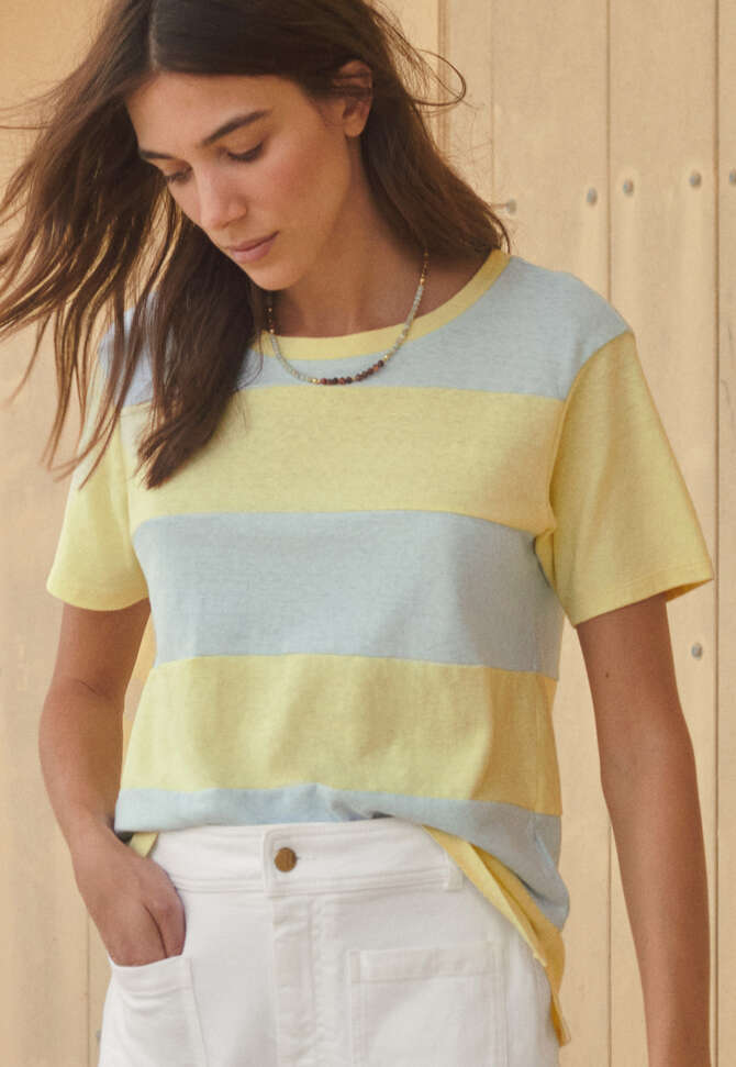 Striped T-shirt, Blue butterscotch, completeTheLook