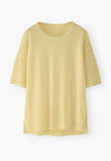 Longline T-shirt, Pastel yellow, webstill