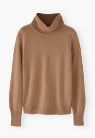 High-neck sweater, Warm tan, webstill
