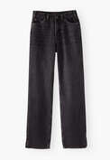 Split-hem jeans, Washed black, webstill