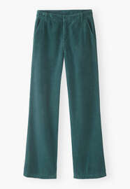 Straight-leg cord trousers, Teal, webstill