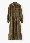 Printed dress, Warm olive, webstill