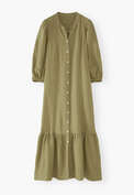 Tiered dress, Green olive, webstill
