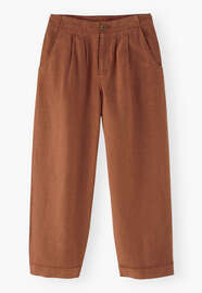 Pleat-detail trousers, Chestnut, webstill