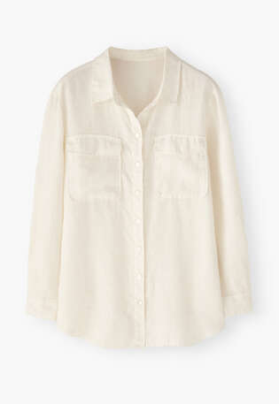 Relaxed shirt, Ecru, webstill