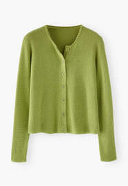 Waffle-stitch cardigan, Apple, webstill
