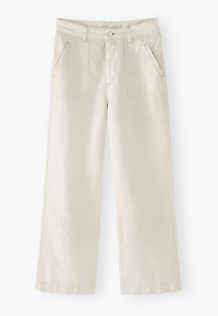 Cropped trousers, Ivory, webstill