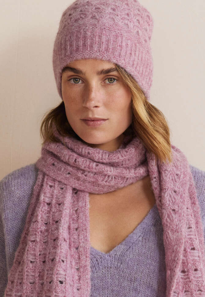 Knitted hat, Pink lavender, completeTheLook