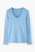 Long-sleeved scoop-neck top, Sky blue, webstill